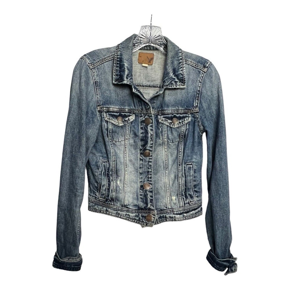 American Eagle Distressed Jean jacket Size sp